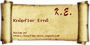 Knöpfler Ernő névjegykártya